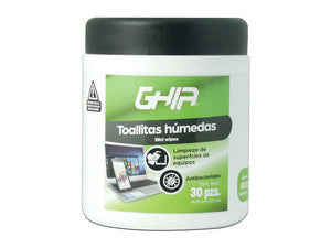 Toallas húmedas limpiadoras GHIA GLS-005, 100 unidades, desechables, tamaño 20x20cm