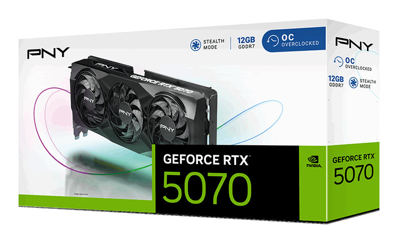 PNY GeForce RTX 5070 OC NVIDIA 12 GB GDDR7, 192 Bit, 7680 x 4320 Pixeles, PCI Express x16 5.0