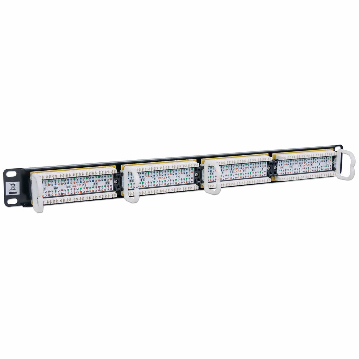 Intellinet Panneau de brassage Cat6, UTP, 24 ports, 1U, noir paneles de parcheo Ethernet rápido, Gigabit Ethernet 24 RJ-45 U/UTP (UTP)