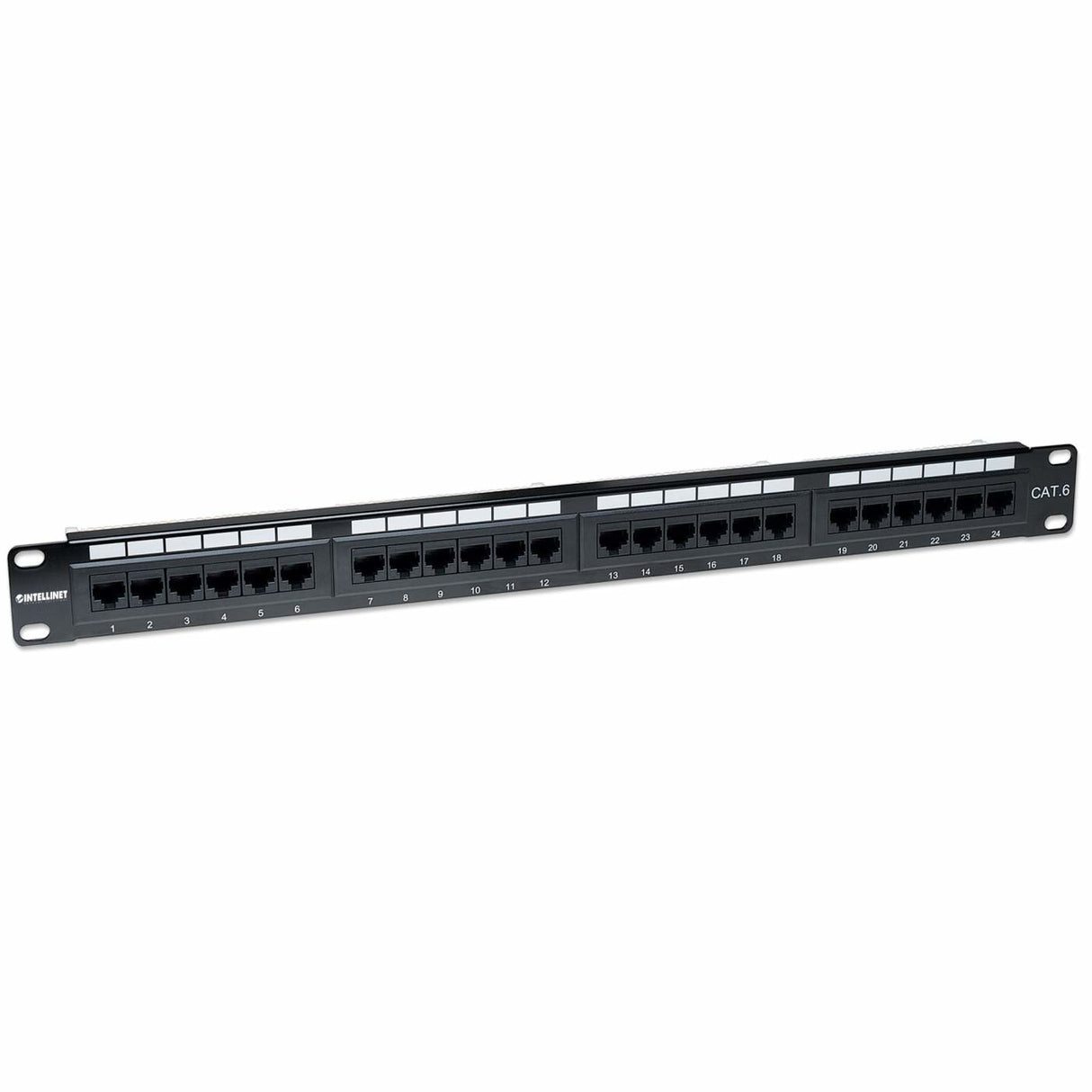 Intellinet Panneau de brassage Cat6, UTP, 24 ports, 1U, noir paneles de parcheo Ethernet rápido, Gigabit Ethernet 24 RJ-45 U/UTP (UTP)