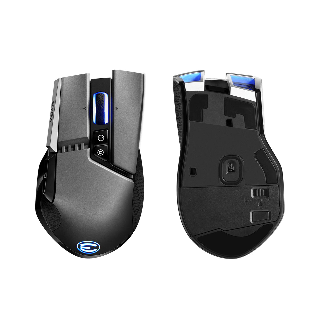 EVGA X20 ratón Juego Diestro RF Wireless + Bluetooth + USB Type-A Óptico 16000 DPI, Gris