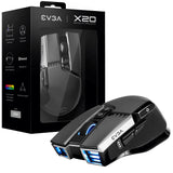 EVGA X20 ratón Juego Diestro RF Wireless + Bluetooth + USB Type-A Óptico 16000 DPI, Gris
