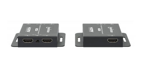 Manhattan Kit extensor HDMI 4K por Ethernet, extiende 4K@30 Hz hasta 40 m o 1080p@60 Hz hasta 70 m mediante cable Cat6, transmisor y receptor, aliment