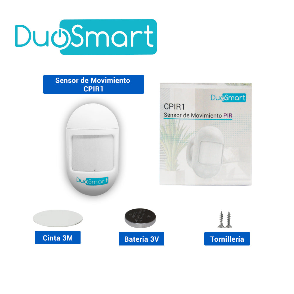 DuoSmart CPIR1 detector de movimiento Sensor infrarrojo pasivo (PIR) Inalámbrico Techo/pared Blanco, CR2450