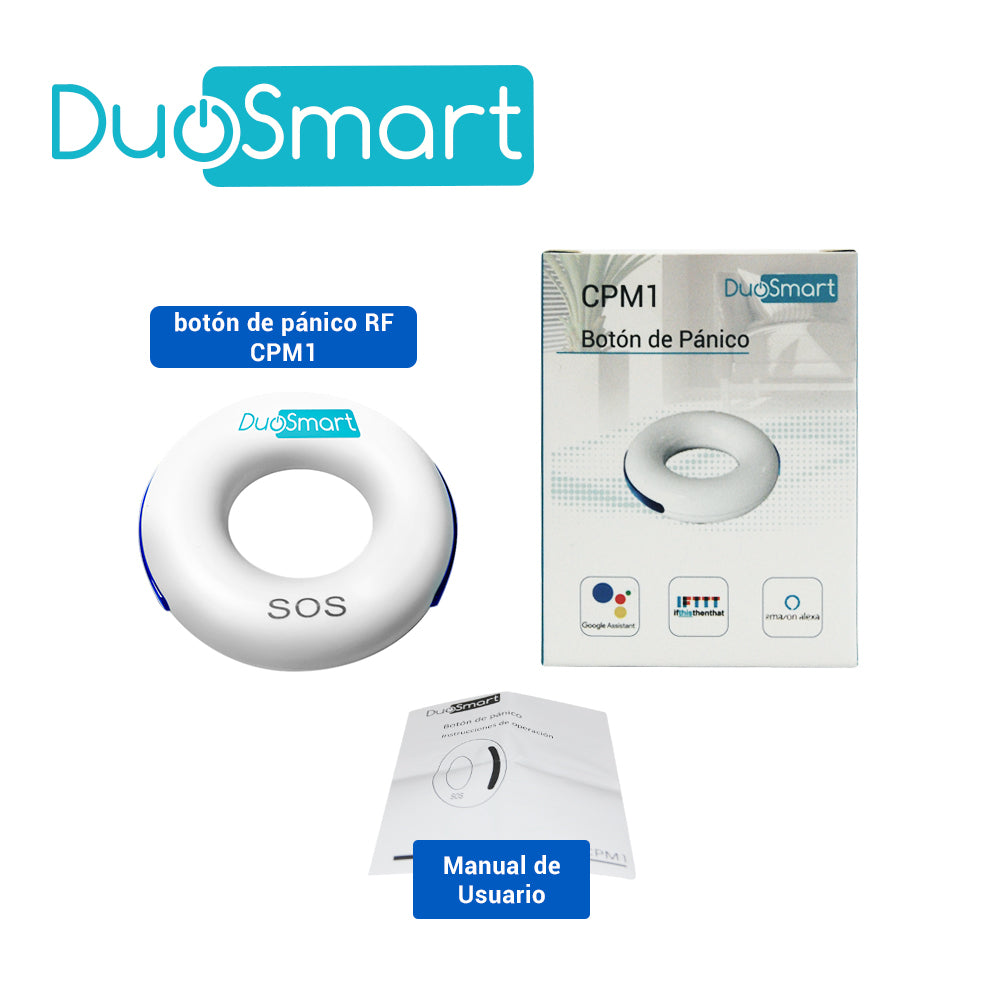DuoSmart CPM1 botón de alarma de pánico Inalámbrico, Blanco, 433 MHz, AC/batería