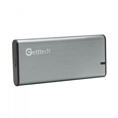 Getttech GCE-M231-01 caja para disco duro externo Carcasa para SSD Aluminio 2.5", Serial ATA III, 5 Gbit/s, Conexión USB