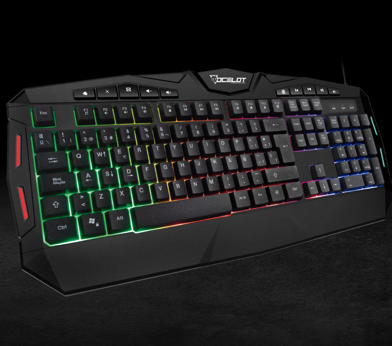 Ocelot Gaming OGEK03 teclado Juego USB QWERTY Español Negro
