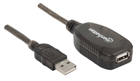 Manhattan Cable de Extensión Activa USB de Alta Velocidad, 0.48 Gbit/s, Negro