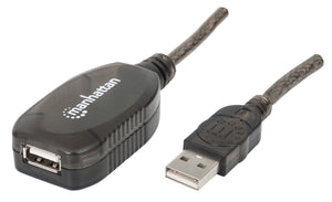 Manhattan Cable de Extensión Activa USB de Alta Velocidad, 0.48 Gbit/s, Negro