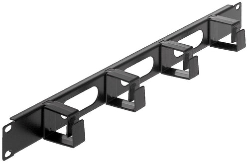 Intellinet Panneau de gestion des câbles 19", 1U, 4 anneaux plastiques courts, noir Accesorios para rack Panel de g