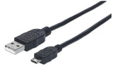 Manhattan Cable para Dispositivos USB Micro-B de Alta Velocidad, Negro