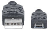 Manhattan Cable para Dispositivos USB Micro-B de Alta Velocidad, Negro