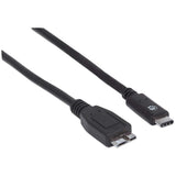 Manhattan Cable para Dispositivos USB-C de SúperVelocidad+ Cable USB 3.2 Gen 2 (3.1 Gen 2) USB C Micro-USB B Macho