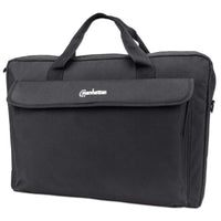 Manhattan Maletín para portátil London 17,3", tipo top loader, negro, ECONÓMICO, bolsillo para accesorios, correa de hombro desmontable, funda para portátil, garantía 3 años Laptop Monocromo 43,9 cm (17.3") Bandolera Negro