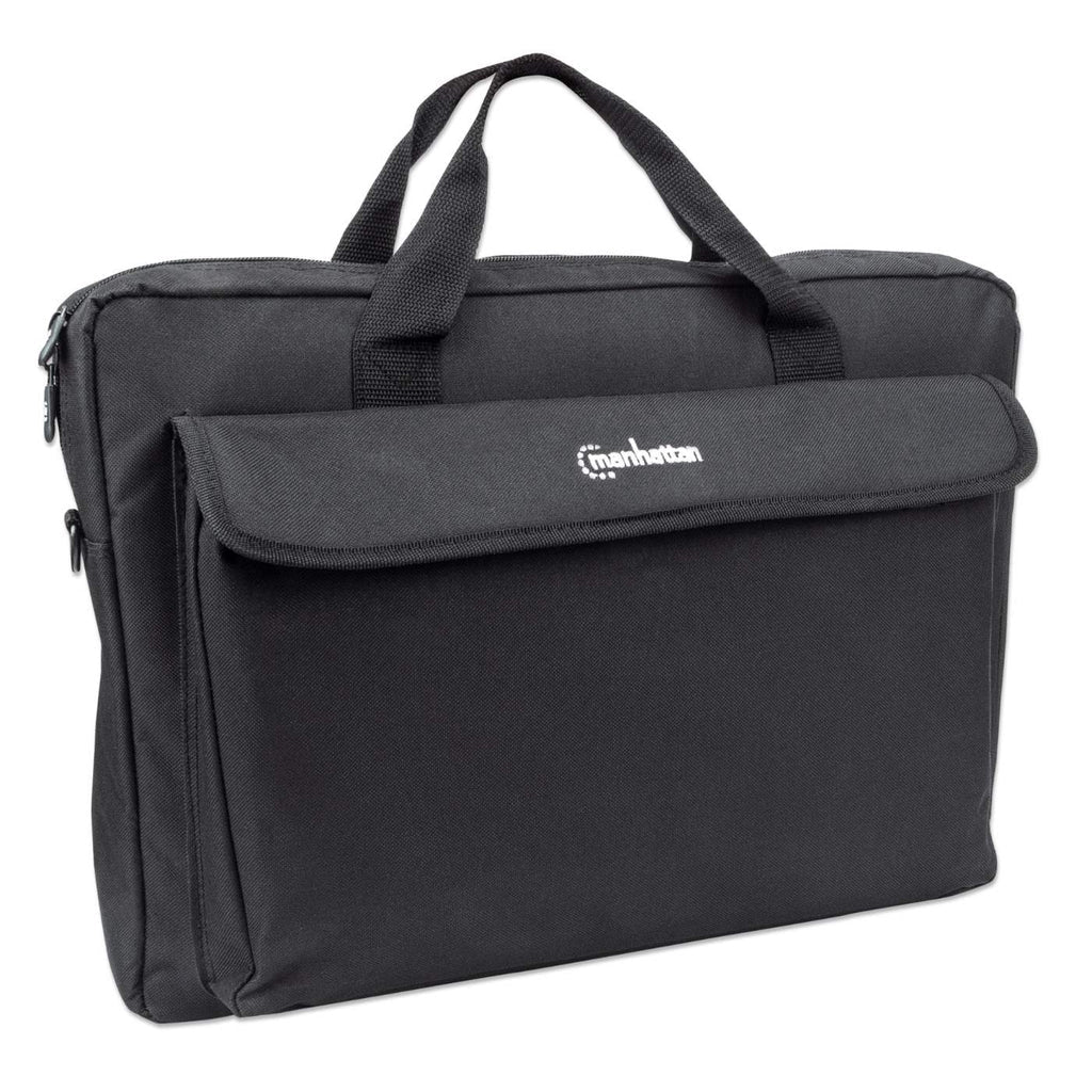 Manhattan Maletín para portátil London 17,3", tipo top loader, negro, ECONÓMICO, bolsillo para accesorios, correa de hombro desmontable, funda para portátil, garantía 3 años Laptop Monocromo 43,9 cm (17.3") Bandolera Negro
