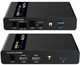 Extensor de Video HDMI sobre IP 4K 30 Hz hasta 70m en 1080p y 40m en 4K con Cat 6/6A/7, Cero Latencia, Soporta KVM, HDR,