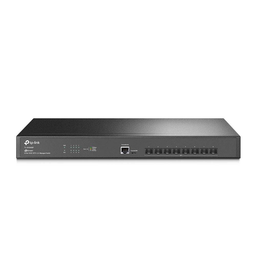TL-SX3008F - Switch TP-Link Omada fibra óptica TL-SX3008F L2/L2+ administrable 8 puertos SFP+ 10 GE y 1 puerto RJ45 consola Omada SDN