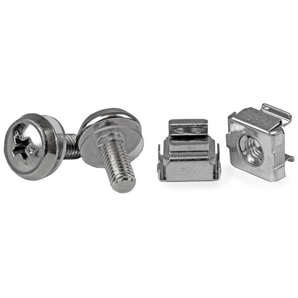 StarTech.com Paquete de 50 Tornillos y Tuercas Enjauladas Cage Nuts M5 para Rack Armario Servidores Rack Tornillo Plata 210 g 50 pieza(s)