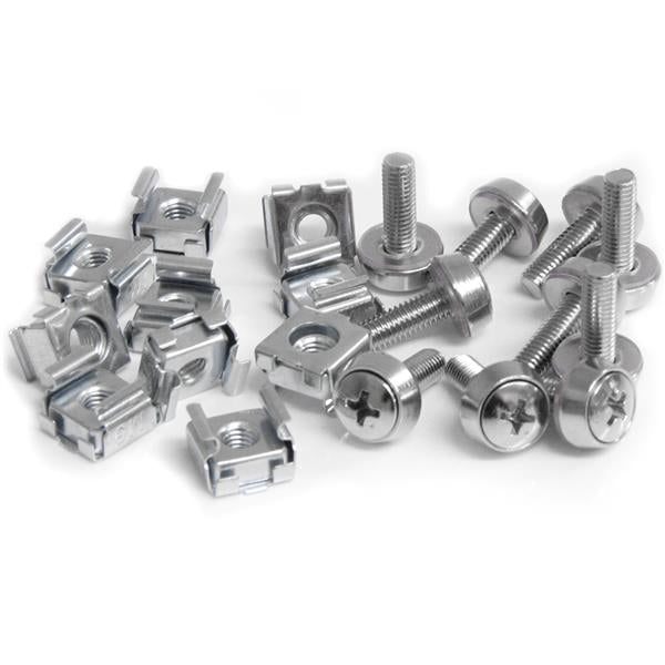 StarTech.com Paquete de 50 Tornillos y Tuercas Enjauladas Cage Nuts M5 para Rack Armario Servidores Rack Tornillo Plata 210 g 50 pieza(s)