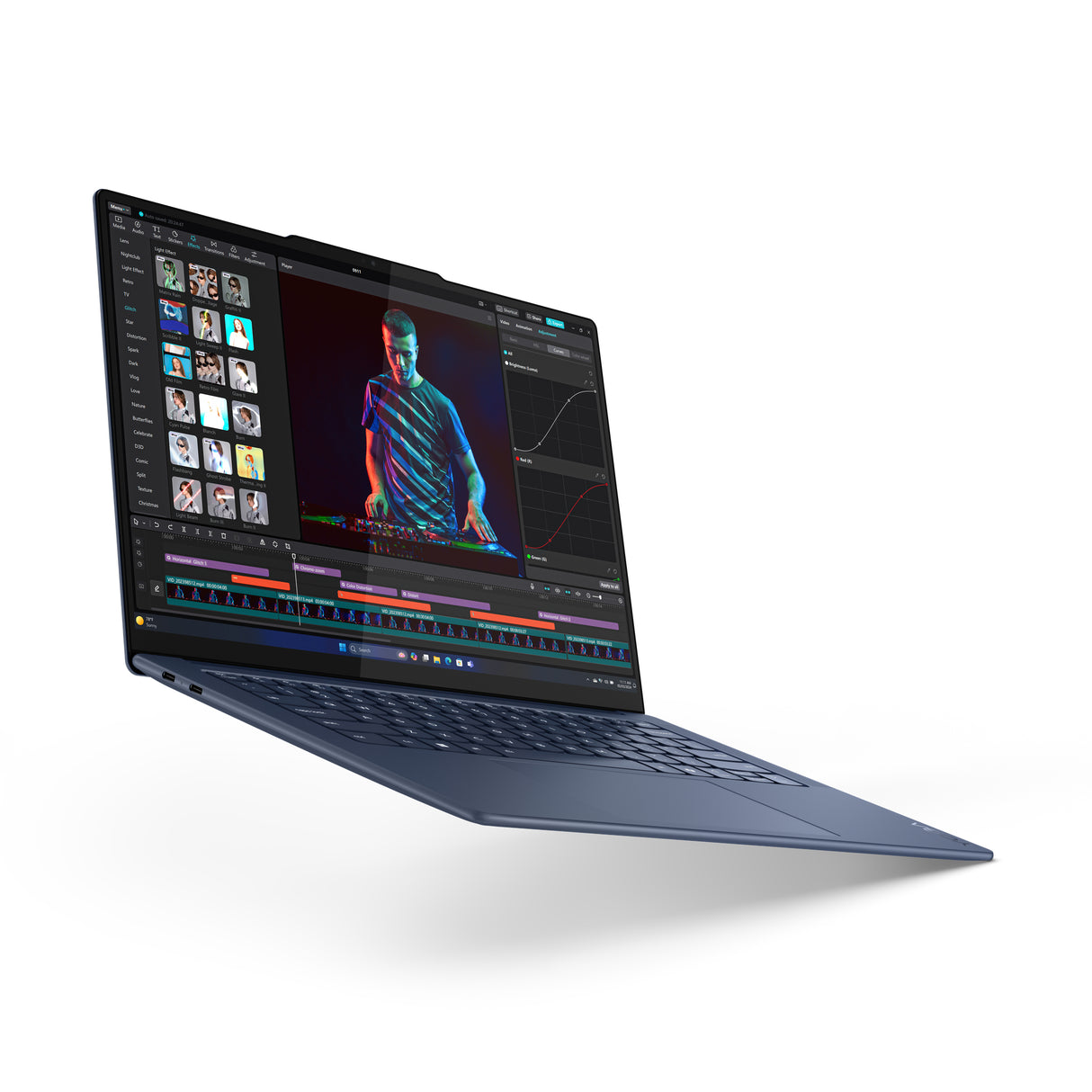 Lenovo Yoga Slim 7 14Q8X9 Copilot+ PC Laptop Cosmic Blue Portátil Azul Concha