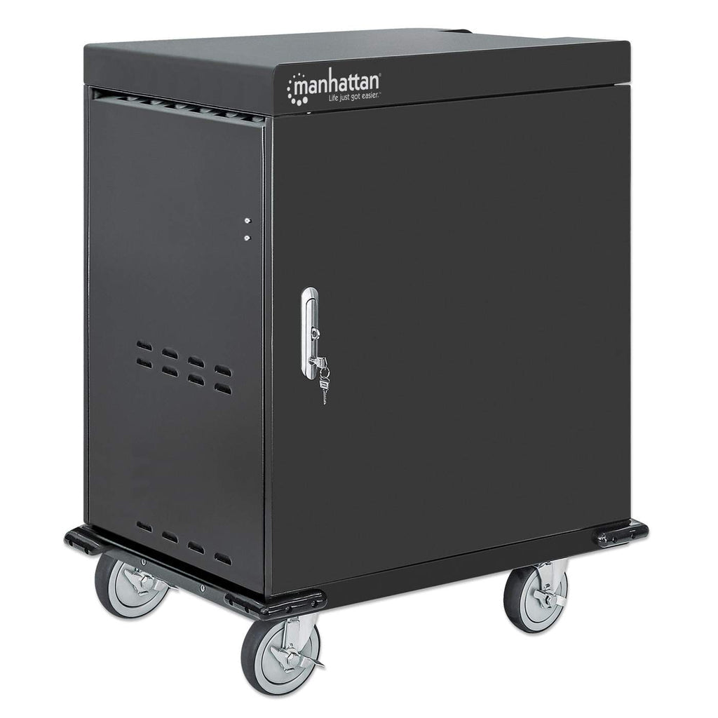 Manhattan Carrito de carga UVC con 32 puertos USB-A y 32 tomas de corriente alterna Laptop Piso 38 mm 3 mm 28 mm