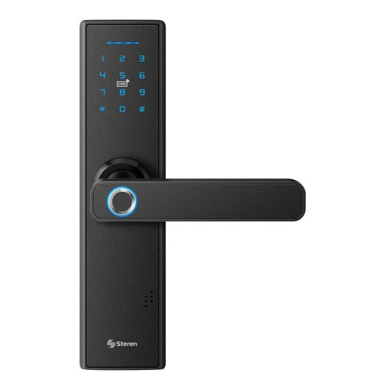 Steren LOCK-500 cerradura inteligente Seguro de puerta inteligente, Código, Lector de huellas dactilares, Llave