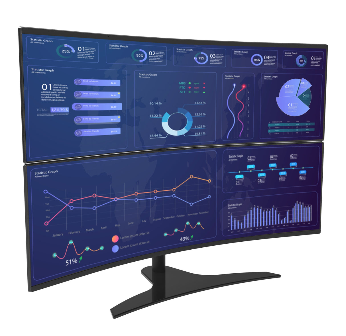Peerless LCT650SD Monitor Negro