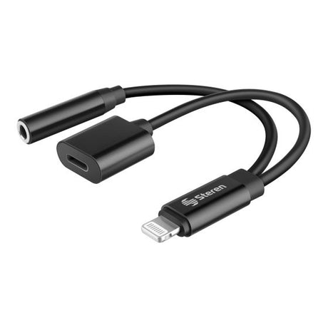 Steren POD-457 cable de conector Lightning 0,8 m Negro