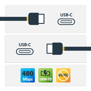 StarTech.com Cable de 2m USB-C a USB-C con capacidad para Entrega de Alimentación de 5A - USB TipoC - Cable de Carga USBC - Blanco Cable USB 2.0 USB C USB C Macho