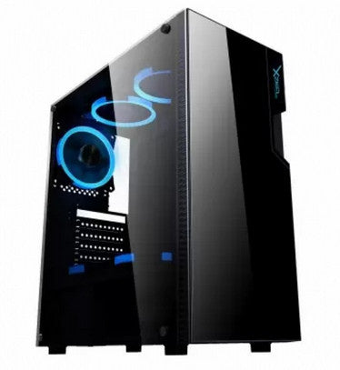 GABINETE STYLOS GAMER ATX XZ130 NEGRO, RGB, VENTILADOES RGB 1 x 12cm TRASERO(INCLUIDO), 2x12 ARRIBA (2 INCLUIDOS) 3x12cm
