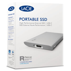 LaCie STKS1000400 unidad externa de estado sólido Tecnología Thunderbolt (Rayo) 1 TB USB Tipo C 3.2 Gen 2 (3.1 Gen 2) Pl