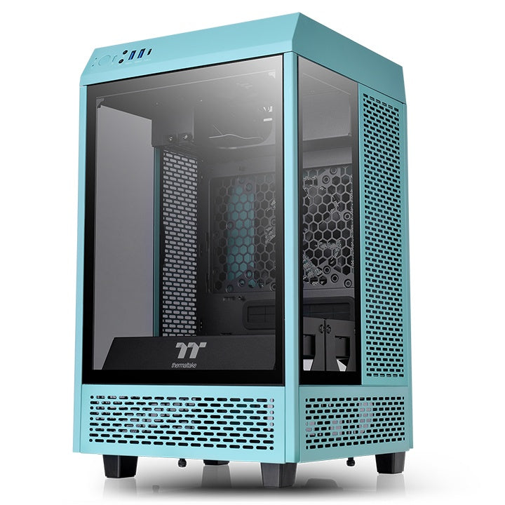 Thermaltake The Tower 100 Mini Tower Turquesa, Mini-ITX, SPCC, Vidrio templado