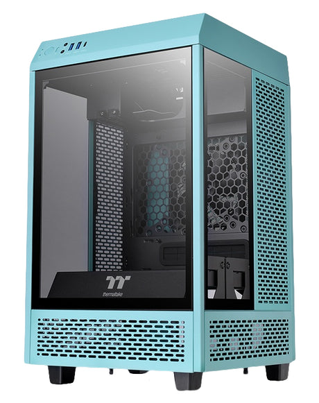 Thermaltake The Tower 100 Mini Tower Turquesa, Mini-ITX, SPCC, Vidrio templado