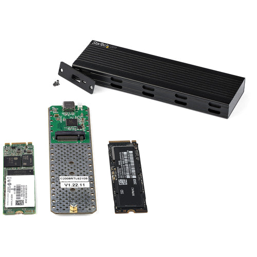 StarTech.com Caja Externa USB-C de 10Gbps a NVMe M.2 or SSD SATA M.2 - Carcasa de Aluminio Portátil para SSD NGFF M.2 PC