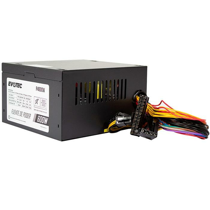 Evotec P4600W unidad de fuente de alimentación 600 W 24-pines ATX ATX Negro, 100 - 240 V, No modular