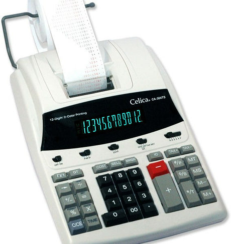 Celica CA-304TS calculadora Escritorio Calculadora de impresión Negro, Blanco