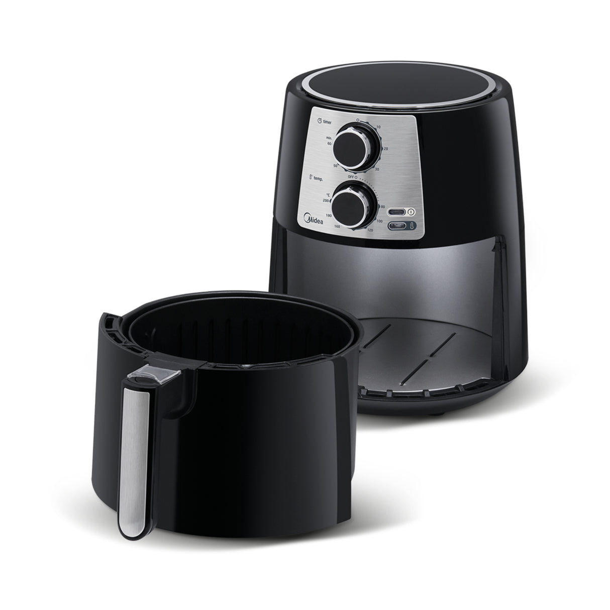 Midea MAF35N2SEB freidora 3.5 L Freidora de aire caliente Negro, Giratorio, Acero inoxidable