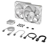Corsair iCUE LINK RX140 RGB Gabinete de la computadora Ventilador 14 cm Blanco 2 pieza(s), 300 RPM, 1700 RPM