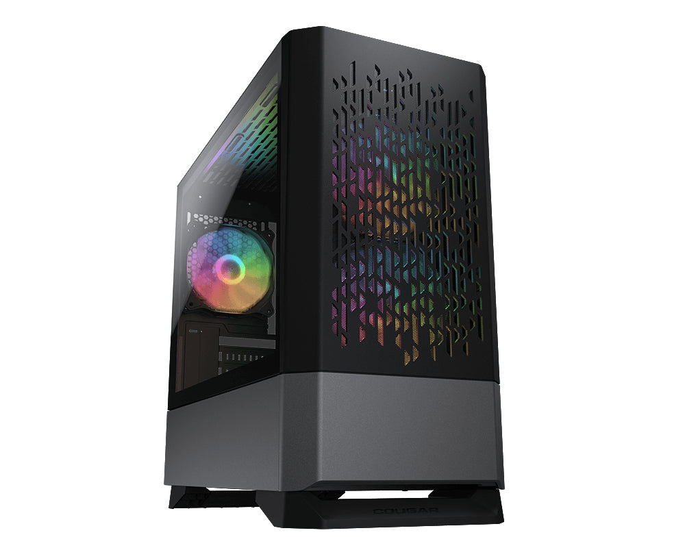 COUGAR CGR-5JM8B-AIR-RGB carcasas ordenador Mini Tower PC Negro micro ATX, Mini-ITX