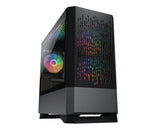 COUGAR CGR-5JM8B-AIR-RGB carcasas ordenador Mini Tower PC Negro micro ATX, Mini-ITX