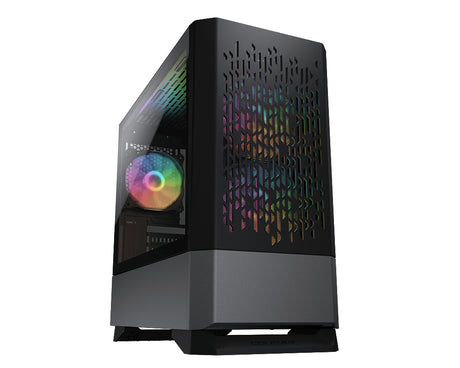 COUGAR CGR-5JM8B-AIR-RGB carcasas ordenador Mini Tower PC Negro micro ATX, Mini-ITX