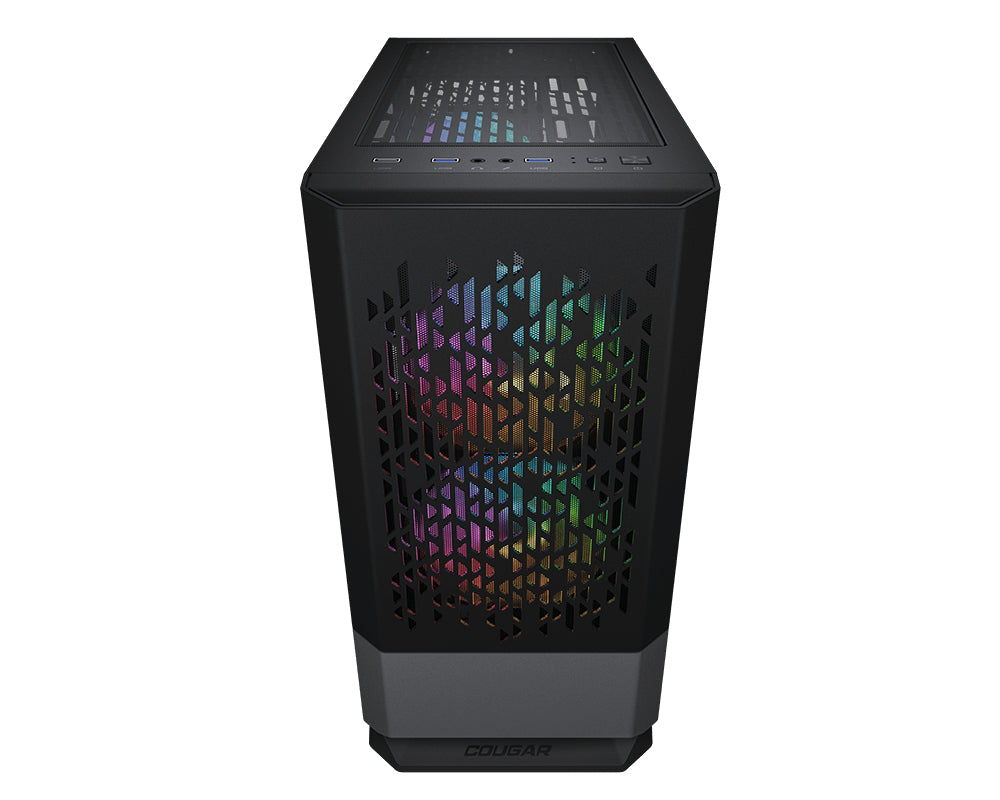COUGAR CGR-5JM8B-AIR-RGB carcasas ordenador Mini Tower PC Negro micro ATX, Mini-ITX