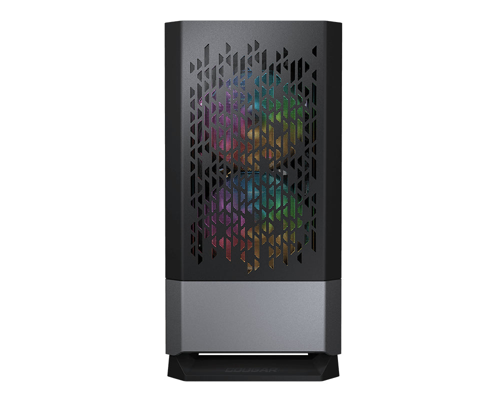 COUGAR CGR-5JM8B-AIR-RGB carcasas ordenador Mini Tower PC Negro micro ATX, Mini-ITX