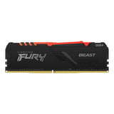 Kingston Technology FURY Beast RGB módulo de memoria 8 GB 1 x 8 GB DDR4 288-pin DIMM, Negro