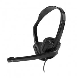 Vorago HS-400 audífono y auriculare Auriculares Alámbrico Diadema Oficina/Centro de llamadas Negro, 20 - 20000 Hz, 185 g