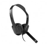 Vorago HS-400 audífono y auriculare Auriculares Alámbrico Diadema Oficina/Centro de llamadas Negro, 20 - 20000 Hz, 185 g