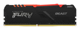 Kingston Technology FURY Beast RGB módulo de memoria 8 GB 1 x 8 GB DDR4 288-pin DIMM, Negro