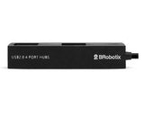 Hub USB V2.0 Compacto BROBOTIX 497677, 4 Puertos, 480 Mbit/s, Negro