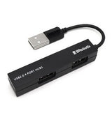 Hub USB V2.0 Compacto BROBOTIX 497677, 4 Puertos, 480 Mbit/s, Negro