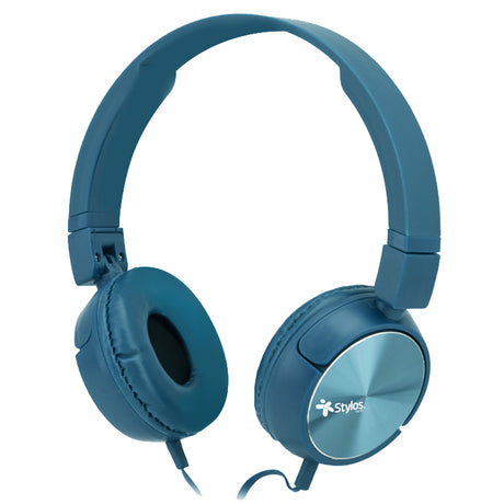 Audífonos Stylos Alámbricos Ergonómico Manos Libres 3.5mm Color Azul